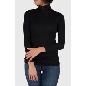 ANN MASHBURN Black 100% Cashmere Turtleneck Sweater Women’s Size XS Quiet Luxury